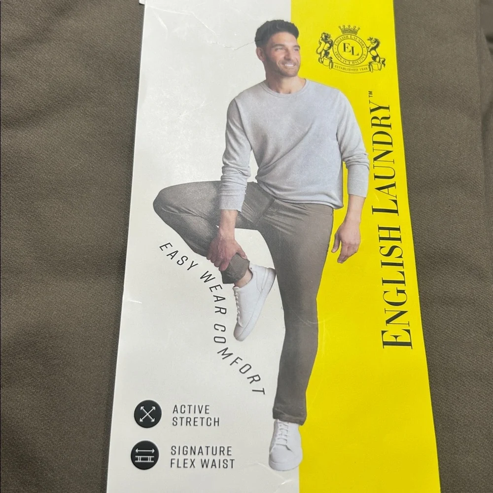 English Laundry Straight Leg Pants Active Stretch Size 30x32 Tan NWT